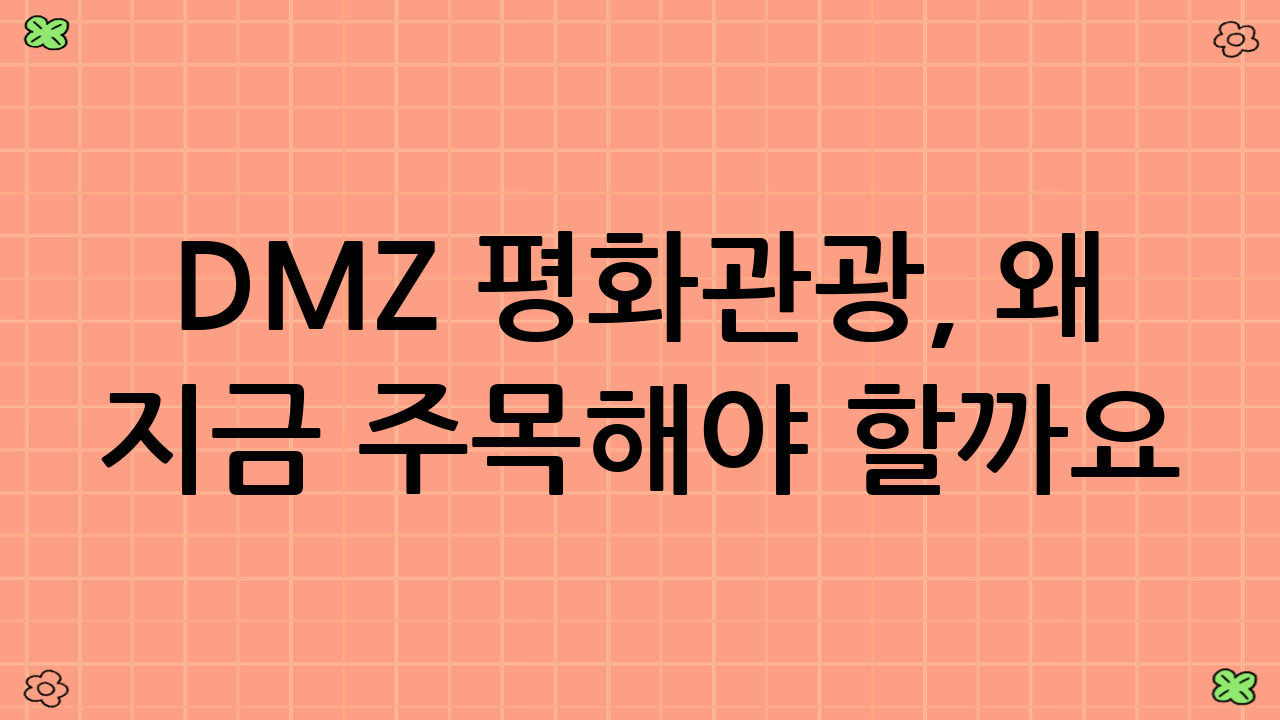 DMZ 평화관광, 왜 지금 주목해야 할까요?