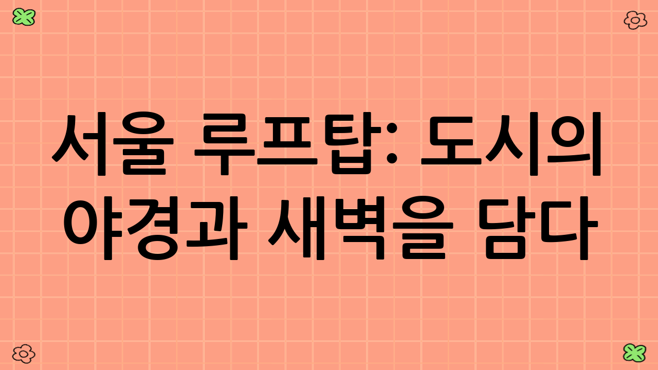 서울 루프탑: 도시의 야경과 새벽을 담다