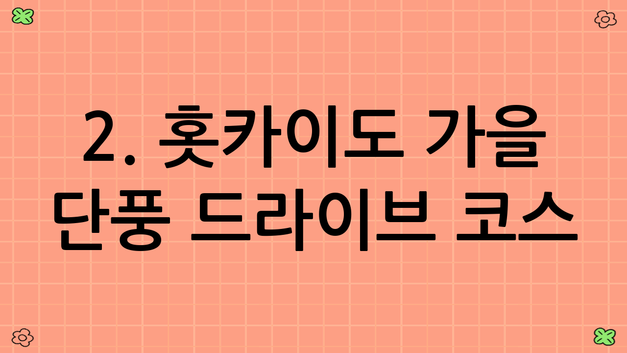 2. 홋카이도 가을 단풍 드라이브 코스: 조잔케이 – 오타루 – 샤코탄 해안 – 온천과 바다 단풍의 조화
