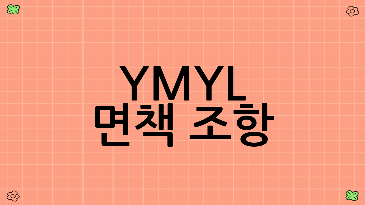 YMYL 면책 조항